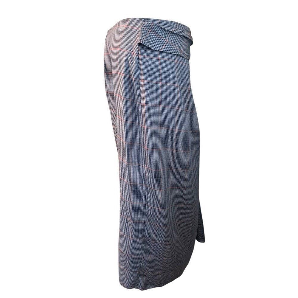 Rag and Bone Size 10 Gray Plaid Midi Front Slit S… - image 4